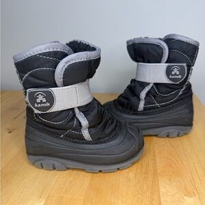 Kamik Snowbug Black Winter Snow Boots Waterproof Size 7